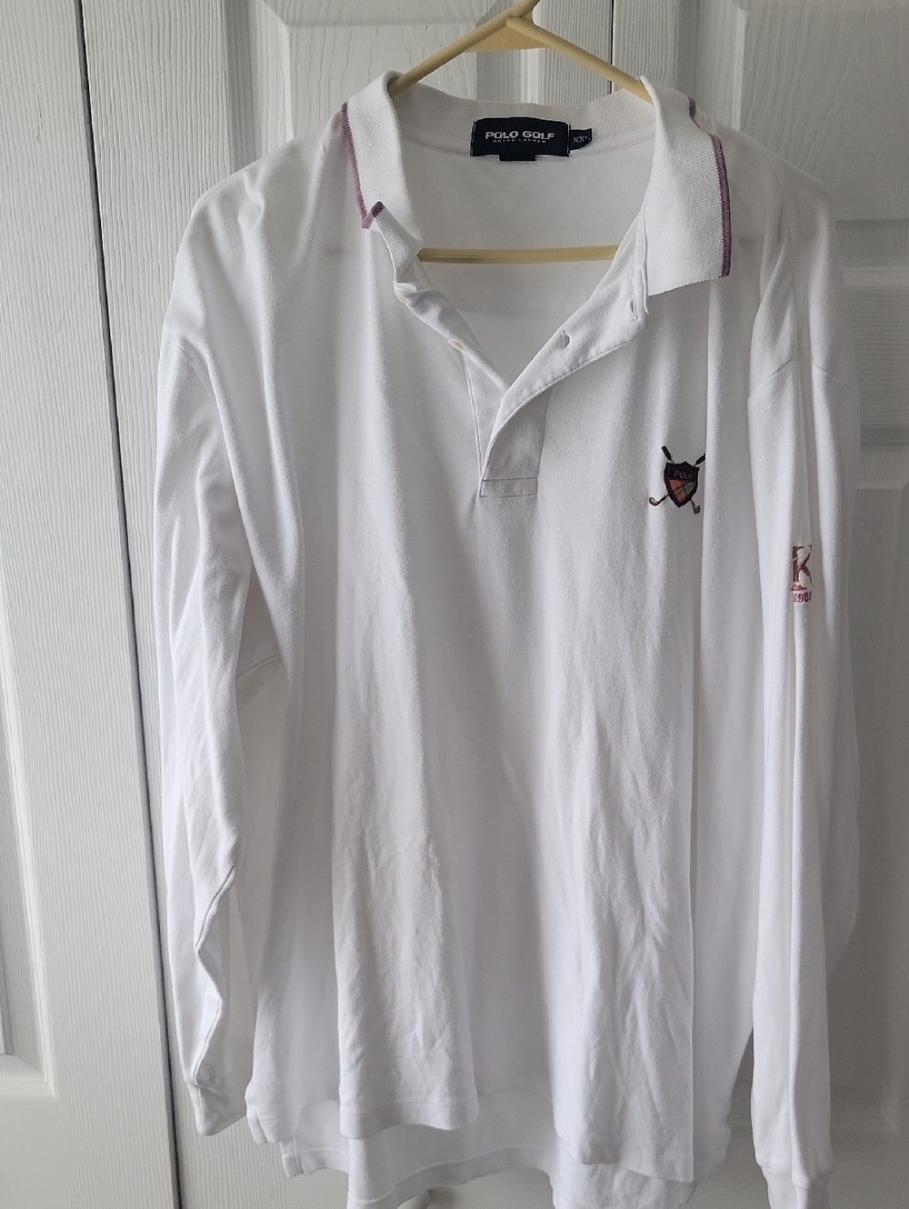 Polo Golf Ralph Lauren White Long Sleeve Polo Size XXL